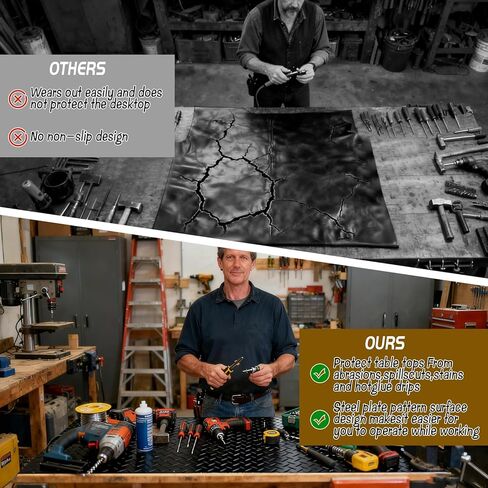 Work Bench Pad Mat, Top PVC Workbench Mat with Non-Slip Texture, 48" x 17" Scratch Stain Resistant Surface Protects Work Bench Tabletop Countertop for Woodworking Crafting Tool Protection in Kuwait