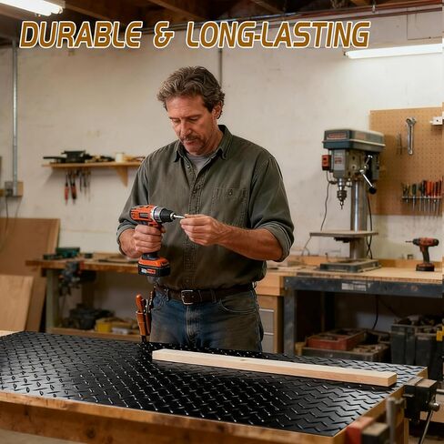 Work Bench Pad Mat, Top PVC Workbench Mat with Non-Slip Texture, 48" x 17" Scratch Stain Resistant Surface Protects Work Bench Tabletop Countertop for Woodworking Crafting Tool Protection in Kuwait