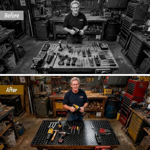 Work Bench Pad Mat, Top PVC Workbench Mat with Non-Slip Texture, 48" x 17" Scratch Stain Resistant Surface Protects Work Bench Tabletop Countertop for Woodworking Crafting Tool Protection in Kuwait