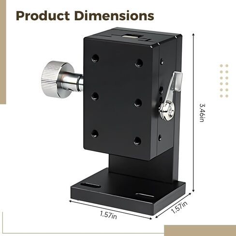 Generic Xyz Z Axis CNC Linear Stage, Precision Manual Adjustable Slide, Strong Support Base in Black Stainless Steel for Z Axis Control, Micro-Adjustable Design in Saudi Arabia