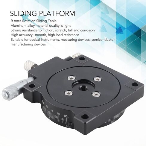 R Axes Sliding Platform 360° Rotation Aluminum Alloy Manual Linear Positioning Stage for Optical Instrument a Load Table and Stable Up with Large Capacity 29 4N of Slide R Axes in Saudi Arabia