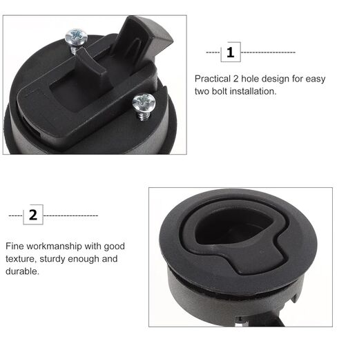 DECHOUS 1 Pack RV & Boat Hatch Latch أسود - يناسب بابين بقطر، مزلاج سحب سريع، مزلاج بلاستيكي دائري للمقطورات البحرية للقوارب RV in Saudi Arabia