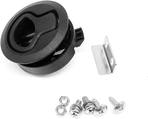 Lirun Motorbike Universal 2 "Marine Flush Pull Slam Latch Black Deck Hatch 1/4" باب سحب مستدير غير قابل للقفل ملحقات أساسية لسيارة شاحنة SUV عالمية، أسود Powersport in Saudi Arabia