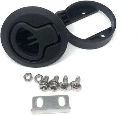 Lirun Motorbike Universal 2 "Marine Flush Pull Slam Latch Black Deck Hatch 1/4" باب سحب مستدير غير قابل للقفل ملحقات أساسية لسيارة شاحنة SUV عالمية، أسود Powersport in Saudi Arabia