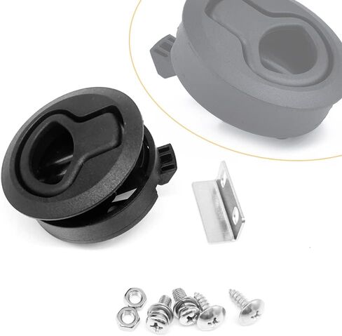 Lirun Motorbike Universal 2 "Marine Flush Pull Slam Latch Black Deck Hatch 1/4" باب سحب مستدير غير قابل للقفل ملحقات أساسية لسيارة شاحنة SUV عالمية، أسود Powersport in Saudi Arabia