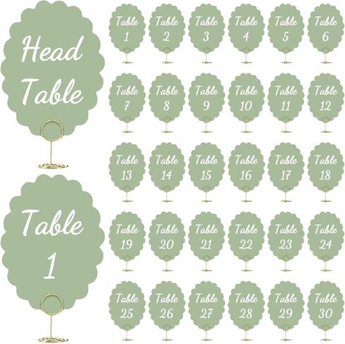 31 Set Wedding Table Numbers 1-30 with Stands 5.3 x 4 Inch Head & Gift Table Number Cards with Cards Holder Double-sided for Reception Centerpieces Events Party Decorations(Dusty Blue) in Saudi Arabia