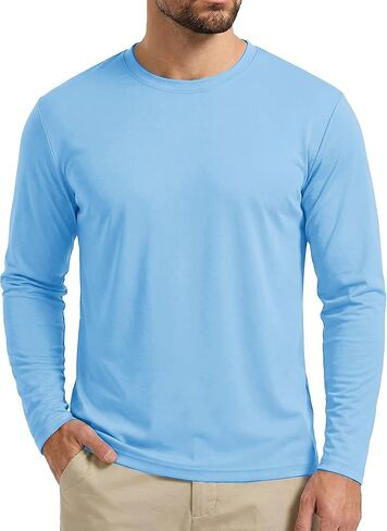 Boladeci Men's UPF 80+ Sun Shirts Long Sleeve Lightweight UV Protection SPF Shirts Rash Guard Swim T-Shirts in Kuwait