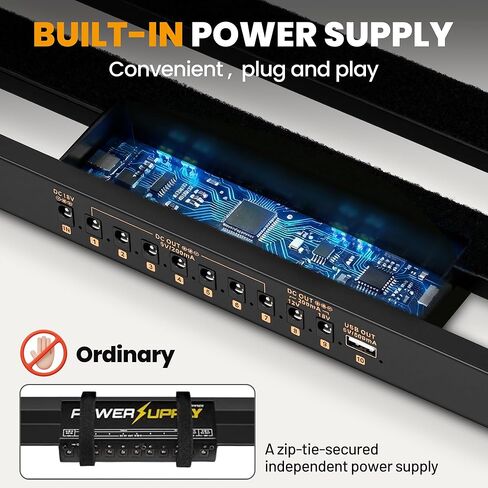 CAHAYA Guitar Pedal Board Portable - Pedal Board Built-in Power Supply Lightweight Aluminum Alloy Guitar Effect Pedalboard with DC Cables USB Output Carry Bag and Power Adapter 19.1" x 5.1" 1.91lbs in Saudi Arabia