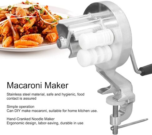 GLOGLOW Aluminium Alloy Macaroni Maker, Hand Cranking Noodles Pressing Machine, No Power Needed for Home Kitchen and Outdoor Use in Saudi Arabia