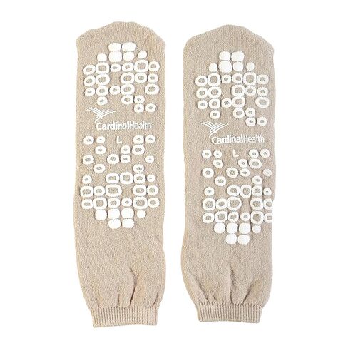 Cardinal Health 68125-TAN Terry in Double Tread Patient Safety Slippers, Tan, Large, Case of 48 Pairs in Saudi Arabia