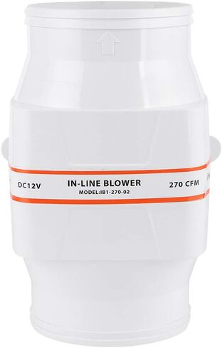 4in 270CFM Marine Bilge Air Blower, 12V DC Electric in Line Boat Fan with Sealed Motor Shaft, ABS Plastic, for Engine Compartments Galleys Bilges Heads in Saudi Arabia