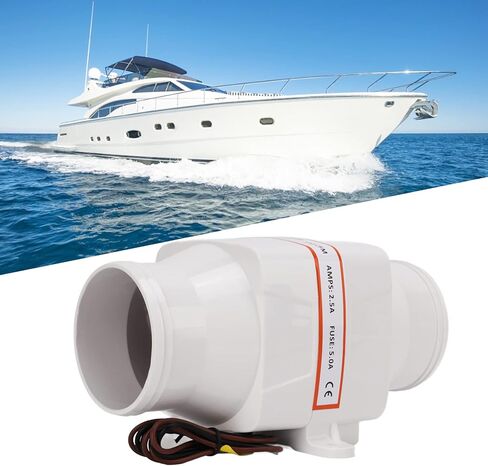 12V 130CFM Marine Blower Boat Bilge Air Blower with 4 Blade Fan Waterproof ABS Construction for Marine RV Truck Engine Compartment Ventilation in Kuwait