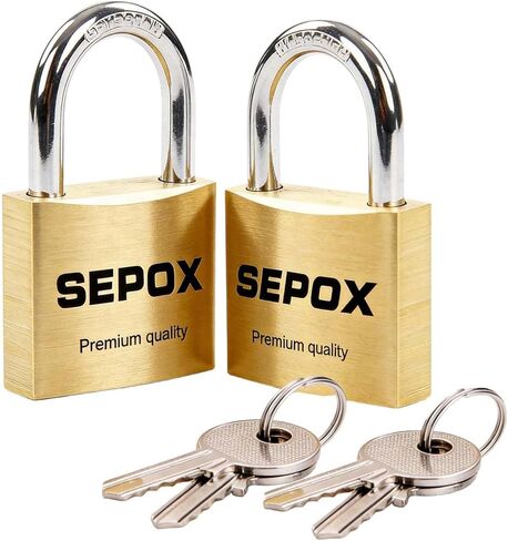 قفاز Sepox® Twins المدمج النحاسي الصلب مع نفس المفاتيح الستة ، الجسم الثقيل ، الجسم الثقيل 30 مم 1-3/16 "، قفل صغير ومفتاح مع مقبض كبير ، على حد سواء للبوابة ، خزانة الصالة الرياضية ، HASP ، صندوق الأدوات ، الأمتعة ، حقيبة in Kuwait