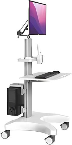OC Series Professional Equipment Cart with 5-Axis Pneumatic Arm – Hidden Cable Management, Adjustable Trays, No Display Included (Models: OC-1T, OC-1TD, OC-1TB) (OC-1TB) in Saudi Arabia