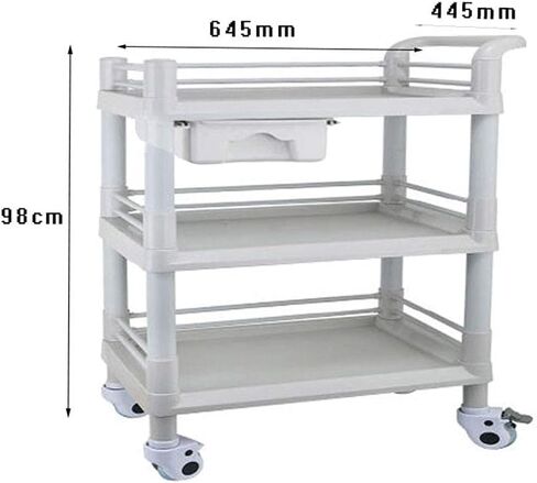 Movable Hand Trucks Trolleys, Household Serving Cart 3 Layers Trolley On Wheels Instrument Treatment Car for,Hair Beauty Salon Rolling Storage Hand Trucks, Ab in Kuwait