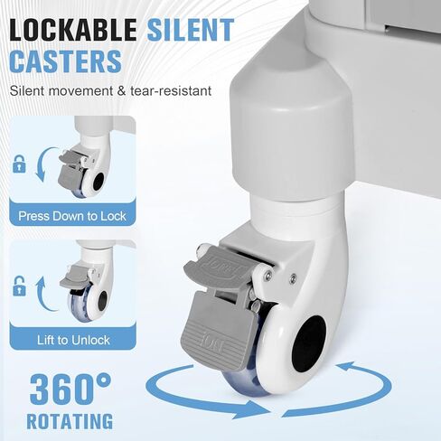 Medical Carts, Professional Mobile Medication Cart with 360 Lockable Wheels, Lab Utility Cart with 3 Drawers & 1 Top Tray for Lab Clinic Hospital Salon, Floor Standing Salon Roller Trolley in Kuwait
