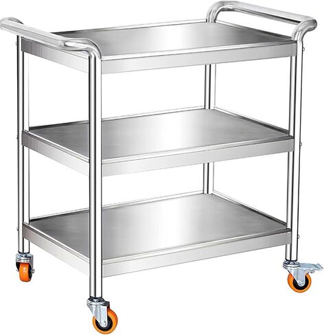 Heavy Duty Stainless Steel Utility Cart with Wheels Commercial Grade Metal Kitchen Table for Lab Clinic Salon Restaurant and Home Use,One Color in Saudi Arabia