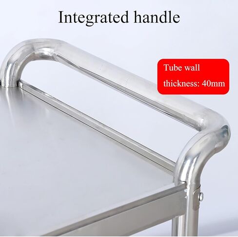 Heavy Duty Stainless Steel Utility Cart with Wheels Commercial Grade Metal Kitchen Table for Lab Clinic Salon Restaurant and Home Use,One Color in Saudi Arabia
