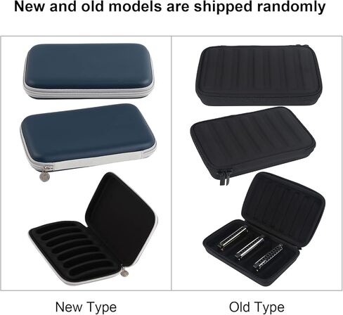 Harmonica Storage Case, PU Leather Harmonica Storage Case, Black Portable Carrying Bag with 7 Slots, Zippered Design for Musicians in Saudi Arabia