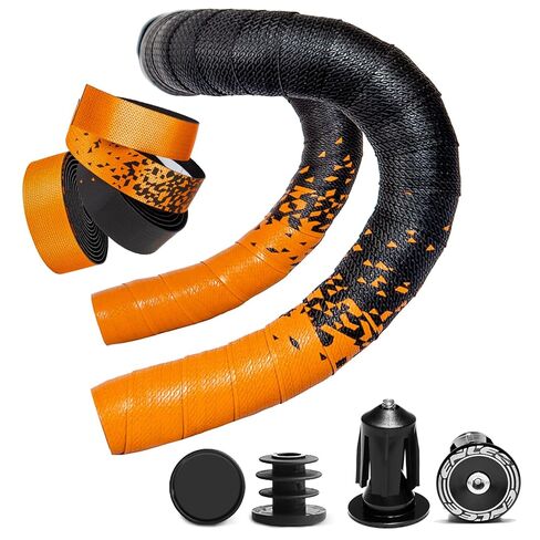 2PCS Bike Handlebar Tapes, Bicycle Handlebar Tape, Road Bike Handlebar Tape, Cycling Handle Wraps, Comfortable, Durable, Anti-Slip, Sweat-Absorbing Design, Orange in Saudi Arabia