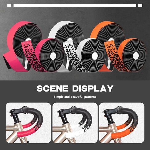 2PCS Bike Handlebar Tapes, Bicycle Handlebar Tape, Road Bike Handlebar Tape, Cycling Handle Wraps, Comfortable, Durable, Anti-Slip, Sweat-Absorbing Design, Orange in Saudi Arabia