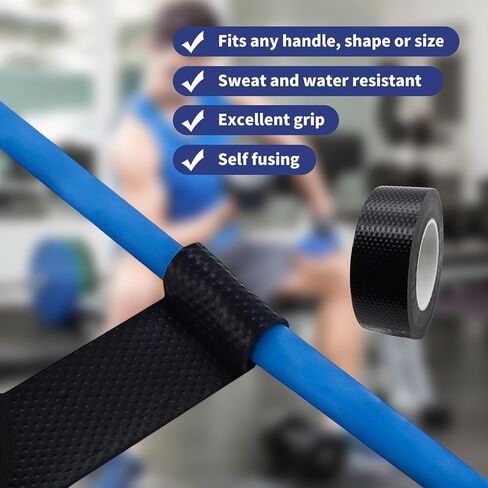 6 Rolls Silicone Grip Tape, Grip Tape For Handles, The Gripper Seal Wrap, Sports Tight Handle Wrap, For Bike, Steering Wheel, Pull Up Bar, Dumbbell, Gym Equipment And Tool, Non-Slip, Shock Absorbing in Kuwait