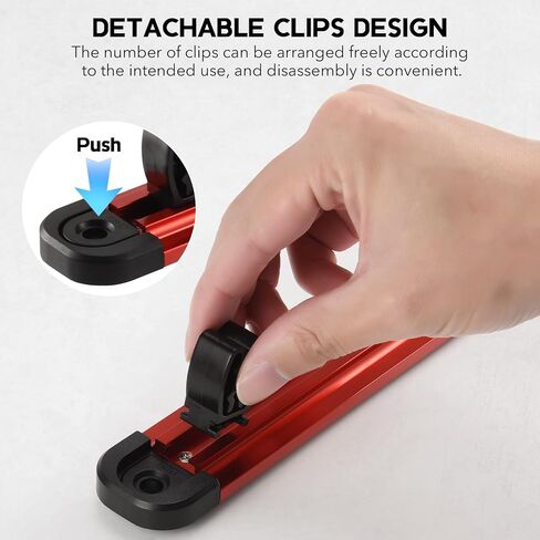 Magnetic Tool Holder - Aluminum Rails Screwdriver Wrench Organizer, Removable 14 Sliding Clips, 3 PCS Wall Mounted Strips Compact Storage for Garage Workshop Tool Box in Kuwait