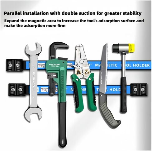 شريط حامل أدوات مغناطيسي مقاس 12 بوصة، 4 عبوات، يستخدم لتخزين أدوات المرآب وأدوات المطبخ ومنتجات الحديد. منظم ترتيب التخزين، سهل التركيب في ورشة العمل، يتضمن براغي تثبيت. in Kuwait