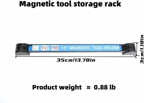 شريط حامل أدوات مغناطيسي مقاس 12 بوصة، 4 عبوات، يستخدم لتخزين أدوات المرآب وأدوات المطبخ ومنتجات الحديد. منظم ترتيب التخزين، سهل التركيب في ورشة العمل، يتضمن براغي تثبيت. in Kuwait