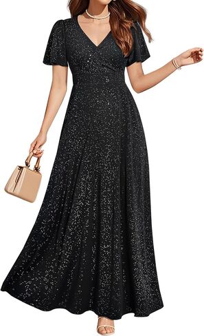 Pinup Fashion Women Plus Size Formal Dresses - Evening Gowns Wedding Guest Glitter Prom Long Dress in Kuwait