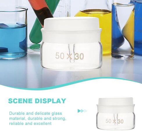 High Borosilicate Glass Weighing Jar Flat and Tall Sample Storage Canister with Lid 50x30mm Laboratory Experimental Weighing Bottle for Precise Measurement in Saudi Arabia