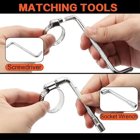 185Pcs 304 Stainless Steel Worm Gear Clamps Assortment Kit 1/4"-2(6-51mm), with 10FT Metal Strap+8 Stronger Fasteners for Automotive, Plumbing, Marine & DIY in Kuwait