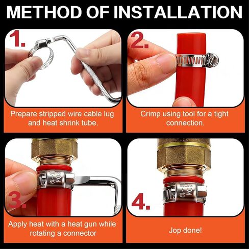 185Pcs 304 Stainless Steel Worm Gear Clamps Assortment Kit 1/4"-2(6-51mm), with 10FT Metal Strap+8 Stronger Fasteners for Automotive, Plumbing, Marine & DIY in Kuwait