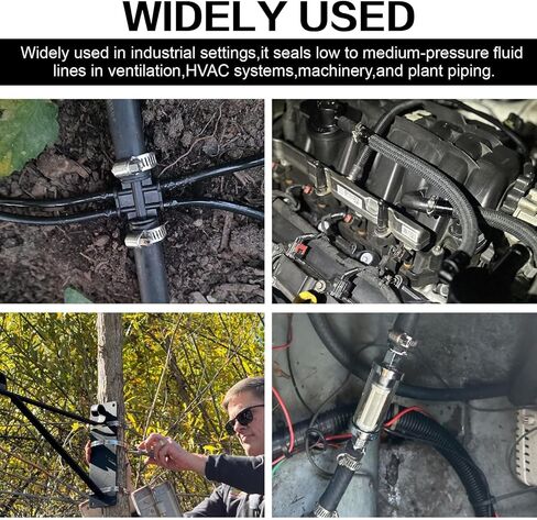 185Pcs 304 Stainless Steel Worm Gear Clamps Assortment Kit 1/4"-2(6-51mm), with 10FT Metal Strap+8 Stronger Fasteners for Automotive, Plumbing, Marine & DIY in Kuwait