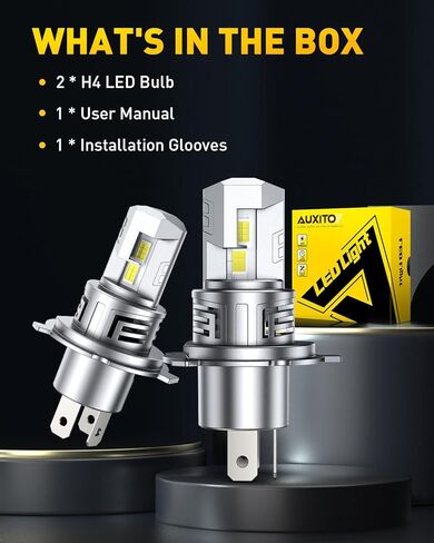 AUXITO H13 9008 Fog Bulb, 6500K White,30000LM Brightness, Canbus Ready, Wireless Plug and Play, Pack of 2 in Saudi Arabia