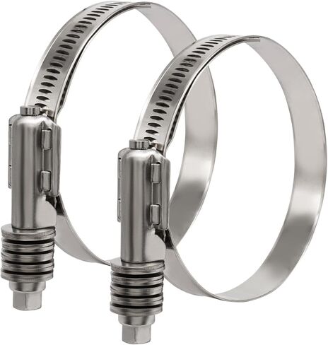 2PCS Heavy Duty Worm Hose Clamp,Adjustable Range 1"-1 3/4" (25-45mm) Hose Clamps Stainless Steel,Gear Drive Clamps for Water Pipe/Plumbing Automotive in Kuwait