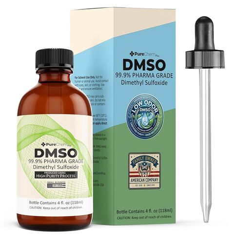 PureChemPros DMSO Pharmaceutical Grade 99.9% Pure (Dimethyl Sulfoxide) Low Odor Solvent DMSO Liquid 99.9% Pure with Precision Dropper - (4oz) in Saudi Arabia