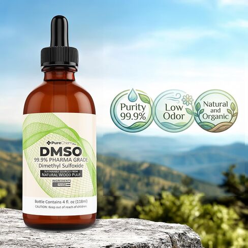 PureChemPros DMSO Pharmaceutical Grade 99.9% Pure (Dimethyl Sulfoxide) Low Odor Solvent DMSO Liquid 99.9% Pure with Precision Dropper - (4oz) in Saudi Arabia