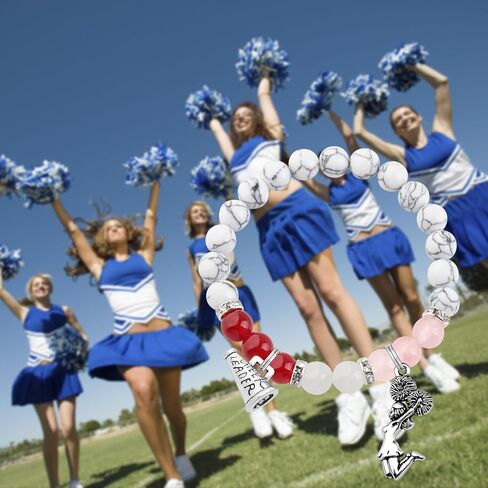 PLITI Cheerleader Bracelet Cheerleading Gift Cheer Coach Appreciation Gift Megaphone Jewelry For Cheer Mom in Saudi Arabia