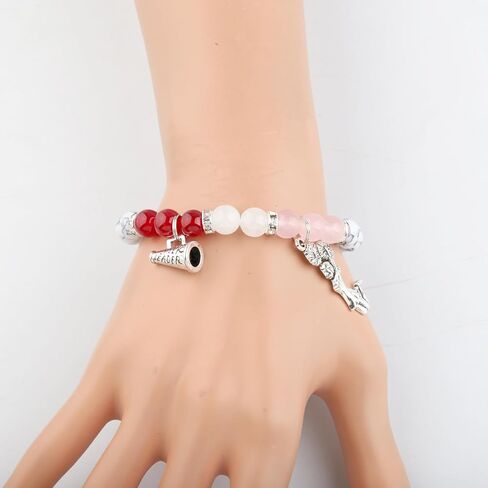 PLITI Cheerleader Bracelet Cheerleading Gift Cheer Coach Appreciation Gift Megaphone Jewelry For Cheer Mom in Saudi Arabia