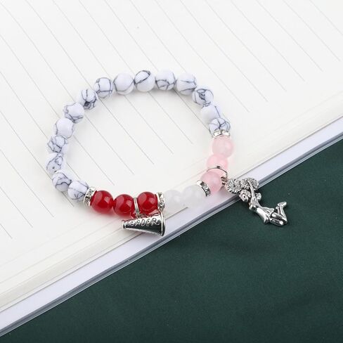 PLITI Cheerleader Bracelet Cheerleading Gift Cheer Coach Appreciation Gift Megaphone Jewelry For Cheer Mom in Saudi Arabia