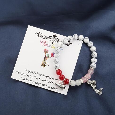 PLITI Cheerleader Bracelet Cheerleading Gift Cheer Coach Appreciation Gift Megaphone Jewelry For Cheer Mom in Saudi Arabia