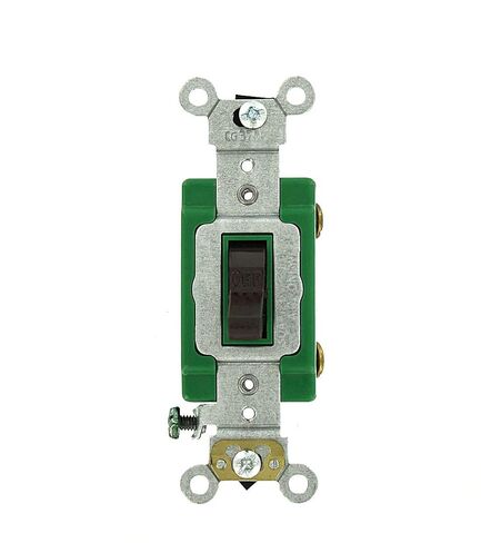 Leviton 30 Amp, 120/277 Volt, Toggle Single-Pole AC Quiet Switch, Extra Heavy Duty Grade, Self Grounding, 3031-2W, White in Saudi Arabia