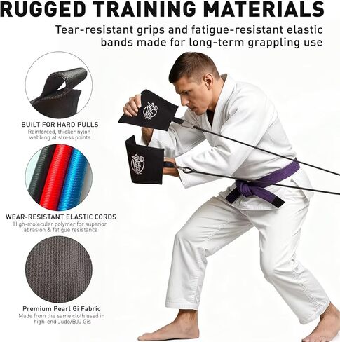 Jiu Jitsu Grip Trainer Simulating Gi – BJJ Resistance Bands System | Grappling Grip Strength & Endurance Training for Judo, MMA & Home Gym in Saudi Arabia