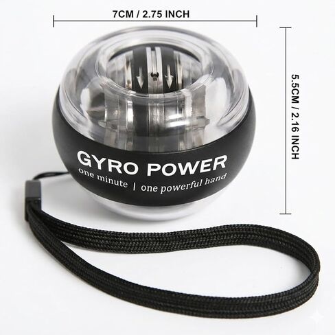 كرة عزم الدوران ذات التشغيل التلقائي مع عداد LED - مقوي للمعصم والساعد - تمرين اليد الجيروسكوبي لقوة القبضة والمرونة والحيوية اليومية in Kuwait