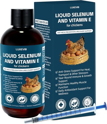 تركيبة حيوية الدواجن E+S | السيلينيوم للدجاج وجميع الدواجن | سائل دعم المغذيات لتوازن الطاقة والتنقل | خليط تغذية مضاف للنمو الصحي، 3.4 أونصة سائلة in Kuwait