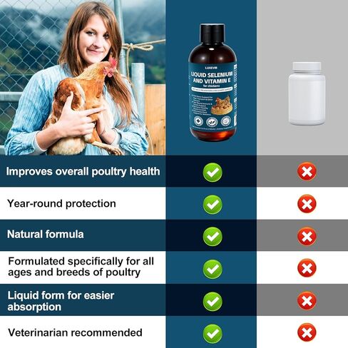 تركيبة حيوية الدواجن E+S | السيلينيوم للدجاج وجميع الدواجن | سائل دعم المغذيات لتوازن الطاقة والتنقل | خليط تغذية مضاف للنمو الصحي، 3.4 أونصة سائلة in Kuwait