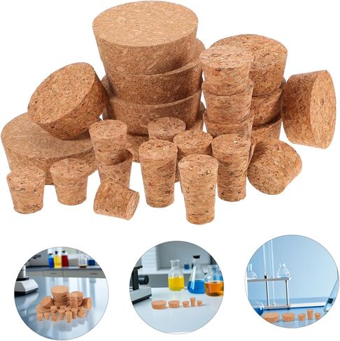 Zerodeko 25PCS Leak Airtight Plugs for Laboratory and Home Use Reusable Assorted Softwood Corks for Sealing Jars and Containers in Saudi Arabia