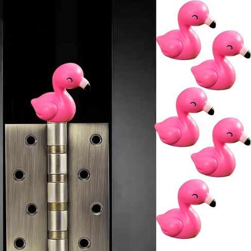 Hinge Heads Decorative Topper Set 5PCS, Home Decoration,Magnetic Hinge Head Toppers Door Hinge, Cute Mini Creative Flamingos, Resin Ornament in Saudi Arabia