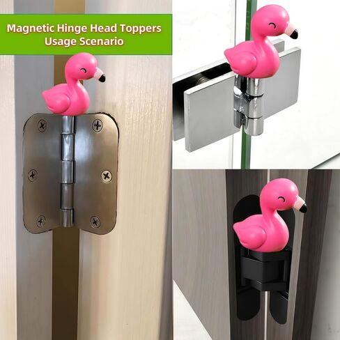 Hinge Heads Decorative Topper Set 5PCS, Home Decoration,Magnetic Hinge Head Toppers Door Hinge, Cute Mini Creative Flamingos, Resin Ornament in Saudi Arabia